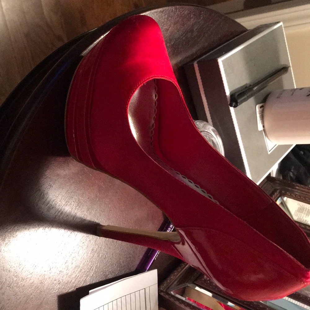 Bebe Satin Red Pump
